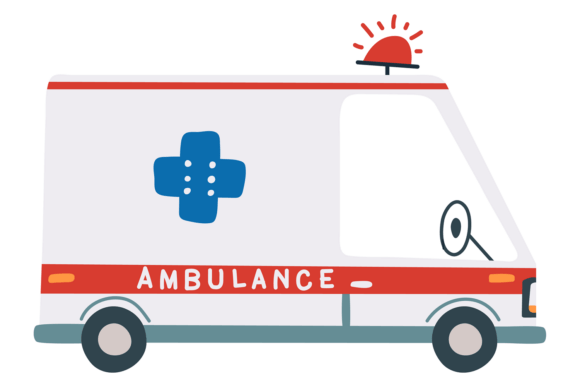 Ambulance Color Icon. Medical Emergency.