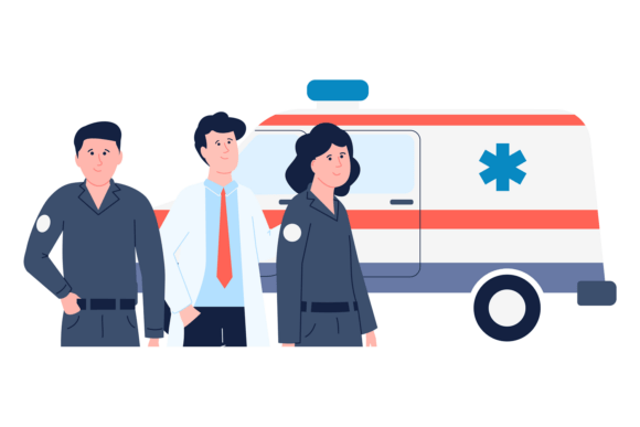 Ambulance Staff Color Icon. Medical Emer