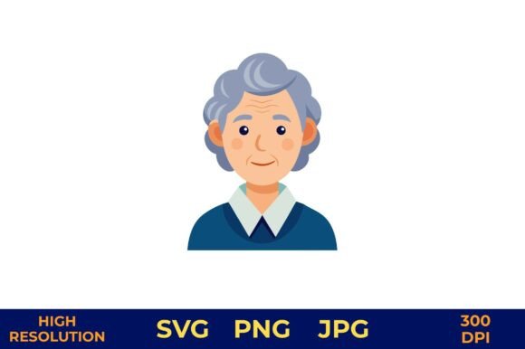 Cheerful Elderly Nurse in Blue Uniform