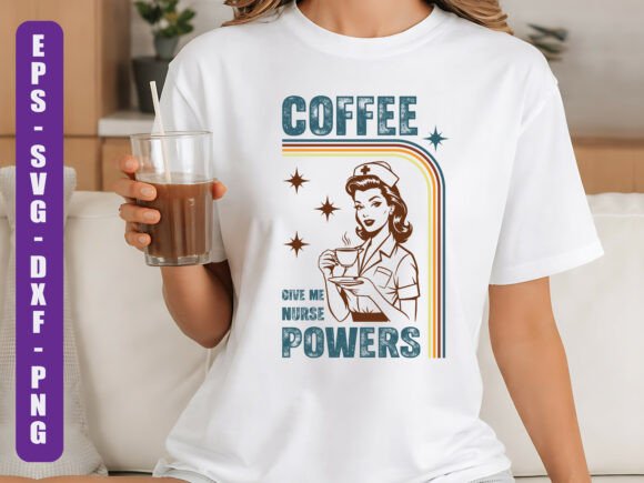 Coffee Nurse Retro T Shirt Design