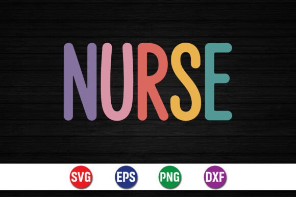 Colorful Nurse Typography Design