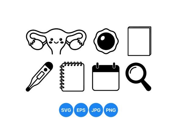 Cute Health Tracker Icons SVG