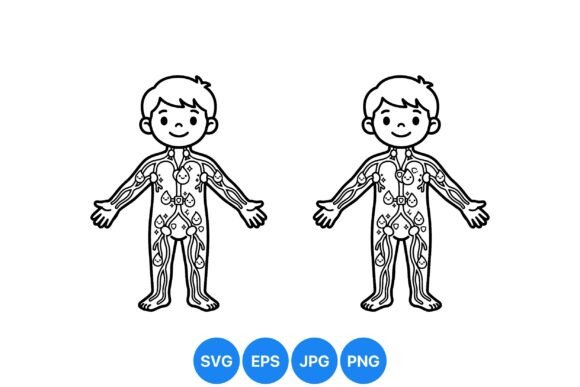 Cute Kids Lymphatic System SVG