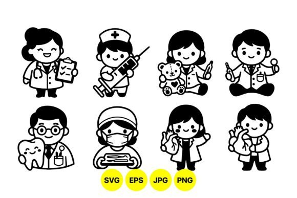 Cute Medical Professionals Clipart