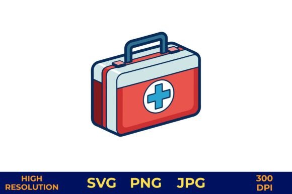 First Aid Kit with Medical Cross Icon
