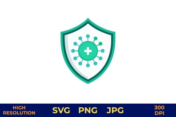Green Virus Protection Icon on Medical