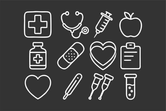 Healthcare Icons for Real Embroidery