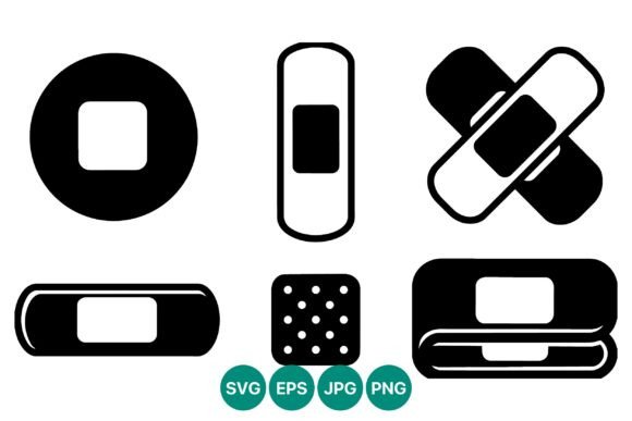 Medical Bandages Black White Vector