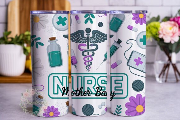 Nurse Mother Baby Teal Purple 20oz Tumbler